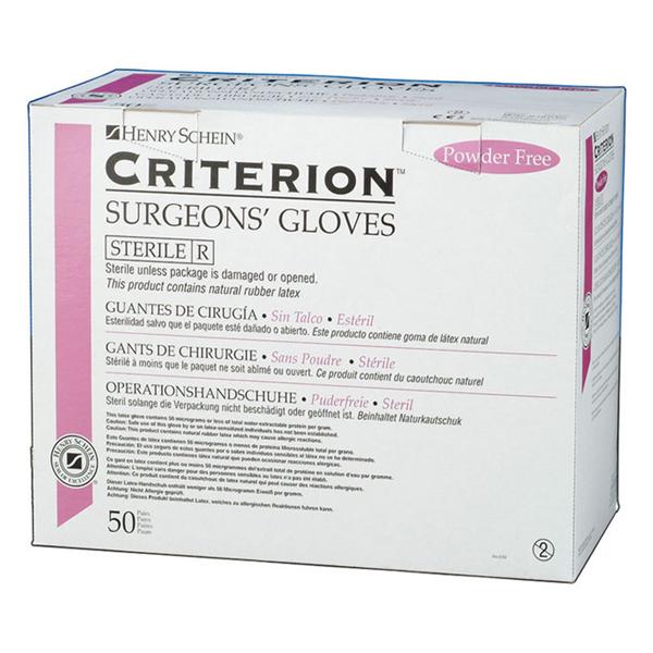 GUANTES EXAMEN LÁTEX CRITERION ESTÉRILES SIN POLVO 6 50PARES - HENRY SCHEIN