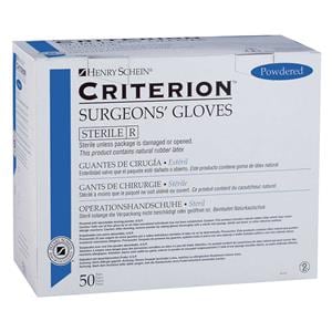 GUANTES EXAMEN LÁTEX CRITERION ESTÉRILES CON POLVO 6 50PARES - HENRY SCHEIN