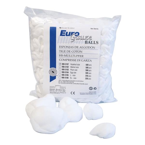 BOLAS DE ALGODÓN BLANCO NO ESTÉRILES TAMAÑO AVELLANA 6 X 9 CM 500U