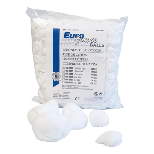 BOLAS DE GASA BLANCA EURO GAUZE NO ESTÉRILES TAMAÑO CIRUELA 20 X 20 CM 500U