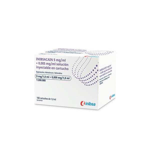 INIBSACAIN PLUS 0.5%EPIN 100CARP.1.8 ML - INIBSA