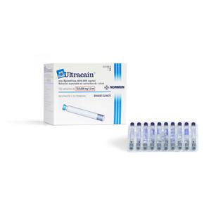 ULTRACAIN 0,005%MG.DE EPINEFRINA 100 AMP. 1,7 ML - NORMON
