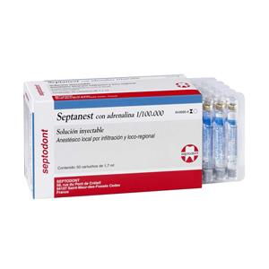 SEPTANEST 1/200.000 VERDE ARTICAINA 4% 50U - SEPTODONT