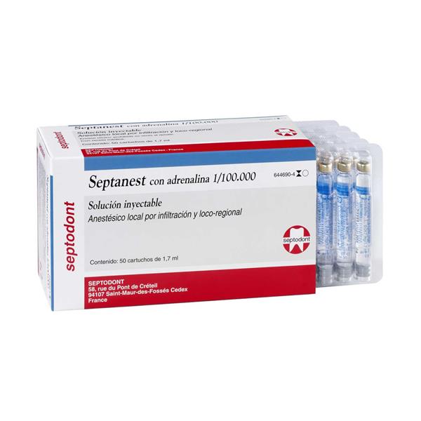 SEPTANEST 1/200.000 VERDE ARTICAINA 4% 50U - SEPTODONT