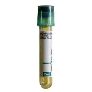 TUBO AL VACÍO PARA EXTRACCIÓN DE SANGRE ESTÉRIL VACUTAINER VERDE 4 ML HEPARINA DE LITIO 100 U