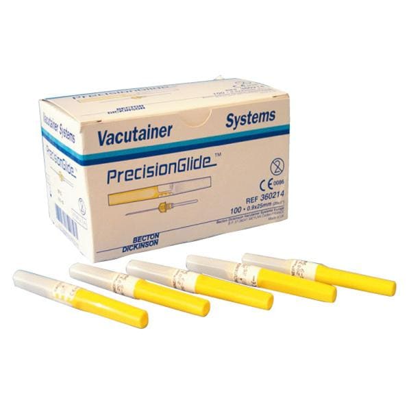 AGUJA VACUTAINER ESTÉRIL AMARILLAS 20G- 0.9 X 25 MM 100U