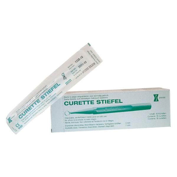 CURETA STIEFEL ESTÉRIL DESECHABLE #4 MM CAJA DE 10U