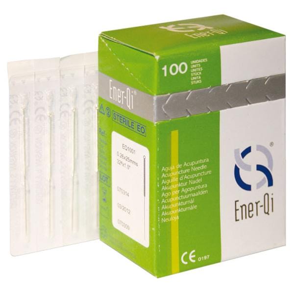 AGUJAS ACUPUNTURA SECA ESTÉRILES BAÑO DE PLATA S/GUÍA 100 UDS
