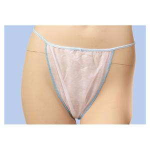 TANGA SEÑORA GRANDE DE TNT BLANCO RIBETEADO EN ROSA 100U