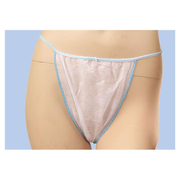 TANGA SEÑORA GRANDE DE TNT BLANCO RIBETEADO EN ROSA 100U
