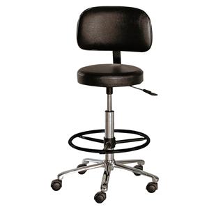 TABURETE GIRATORIO CON ARO REPOSAPIÉS - Con respaldo - - 1 Unidad