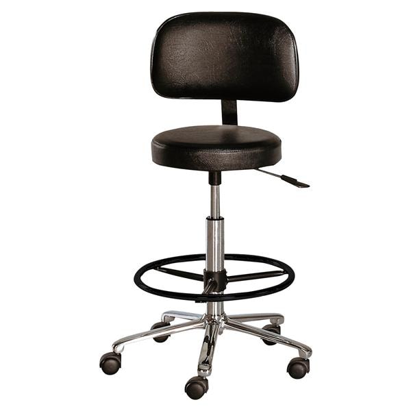 TABURETE GIRATORIO CON ARO REPOSAPIÉS - Con respaldo - - 1 Unidad