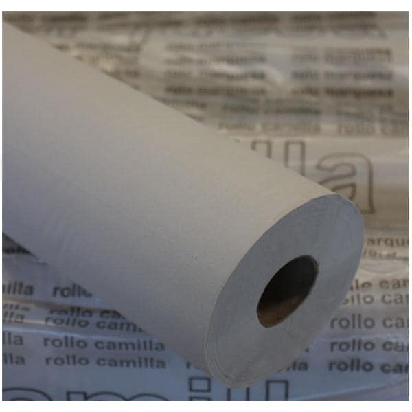 ROLLO PAPEL DE CAMILLA CREPADO BLANCO 58 CM X 70 M 1U