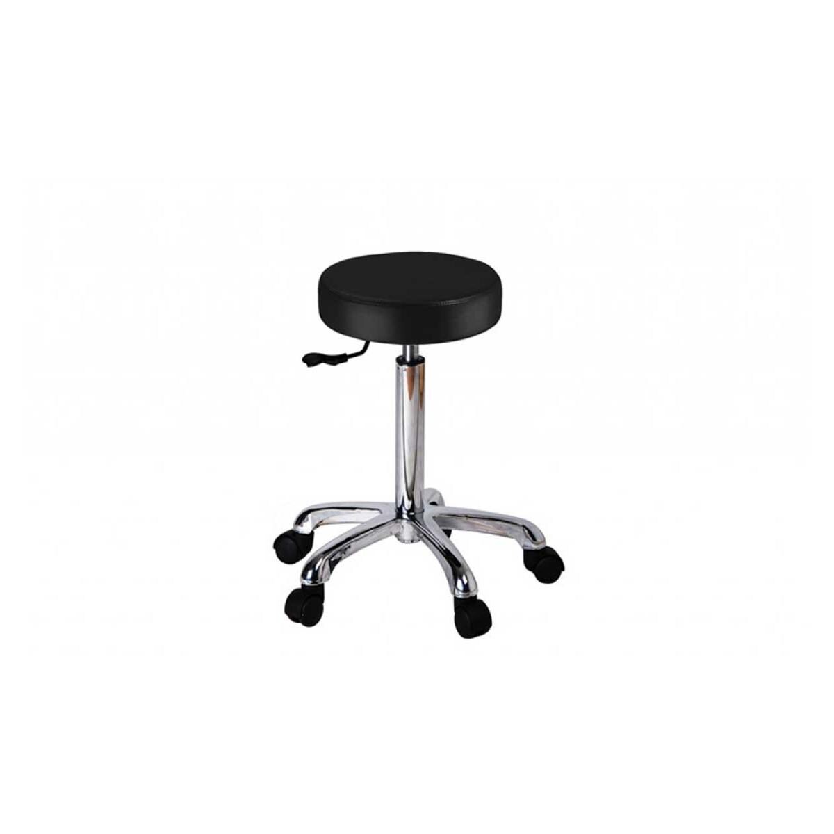 TABURETE MÉDICO FAST CON BASE RODABLE NEGRO 1U