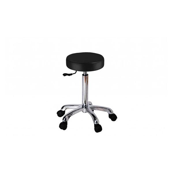TABURETE MÉDICO FAST CON BASE RODABLE NEGRO 1U
