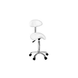 TABURETE MÉDICO DE CONSULTA ORGANIC+ CON RESPALDO OVALADO BLANCO