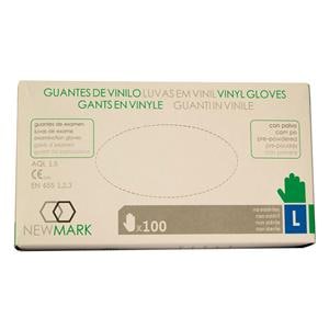 GUANTES EXAMEN DE VINILO SIN POLVO TALLA L CAJA DE 100U