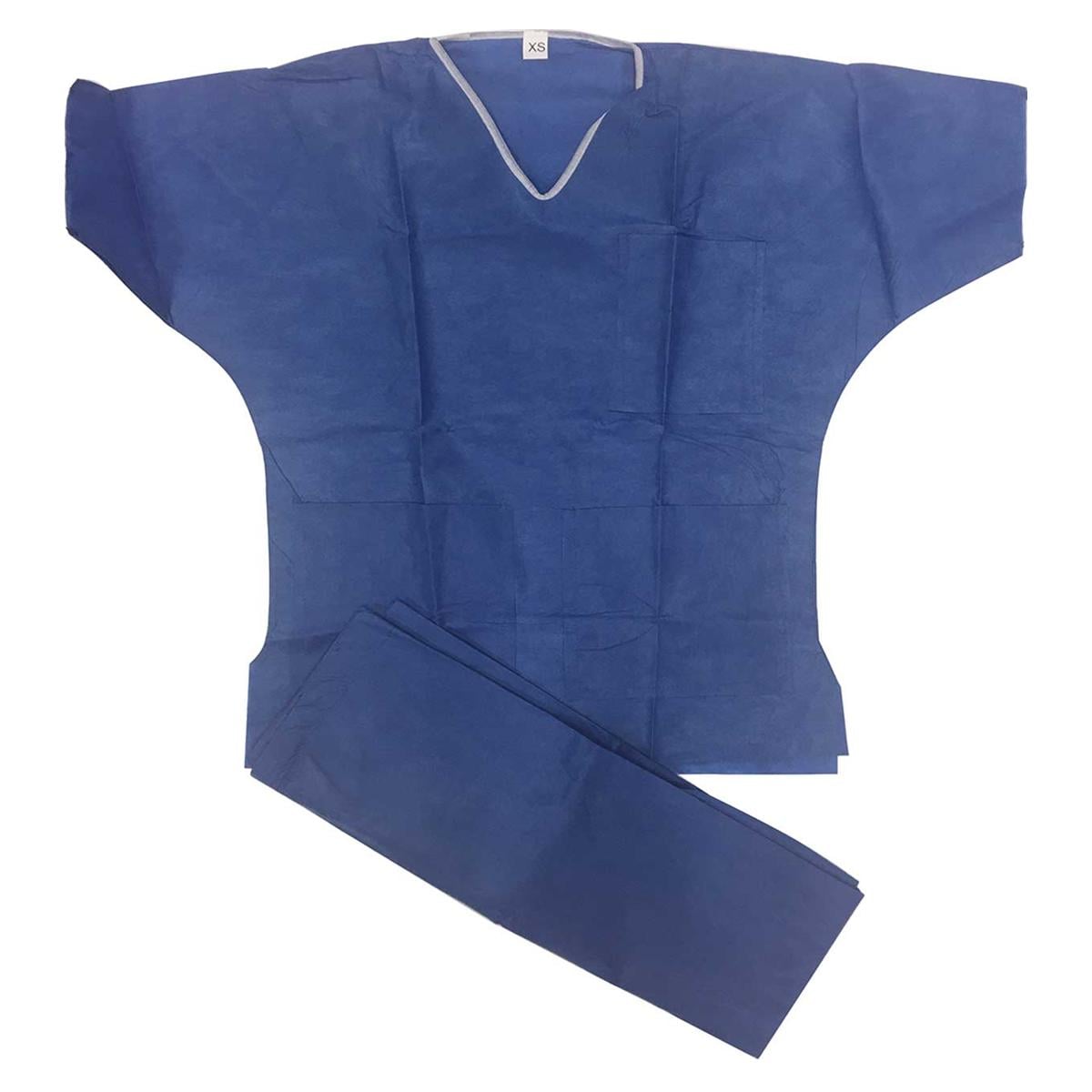 PIJAMA NATURCARE CUELLO PICO AZUL T. M