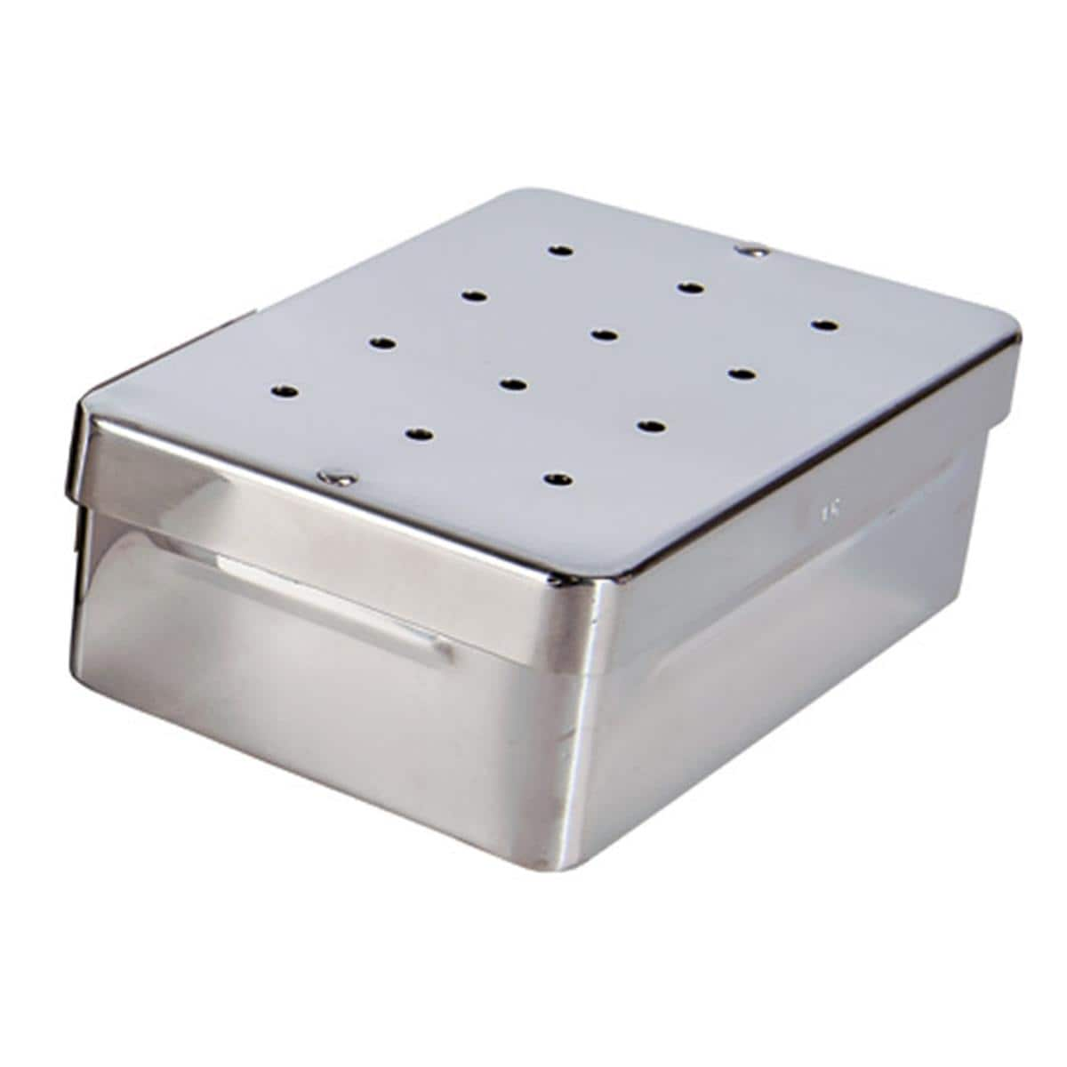 CAJA PARA INSTRUMENTAL ACERO INOX CON TAPA PERFORADA 25 X 15 X 5 CM