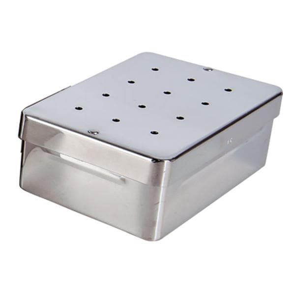 CAJA PARA INSTRUMENTAL ACERO INOX CON TAPA PERFORADA 20 X 10 X 5 CM