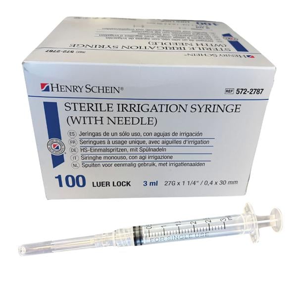 AGUJAS IRRIGACIÓN CON JERINGA 3P 23G 31,7MM 3ML 100U - HENRY SCHEIN