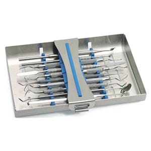 BANDEJA ESTERILIZACIÓN INSTRUMENTOS ERGO CLIP 10 AZUL 1U - NICHROMINOX