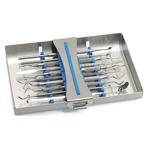BANDEJA ESTERILIZACIÓN INSTRUMENTOS ERGO CLIP 10 AZUL 1U - NICHROMINOX