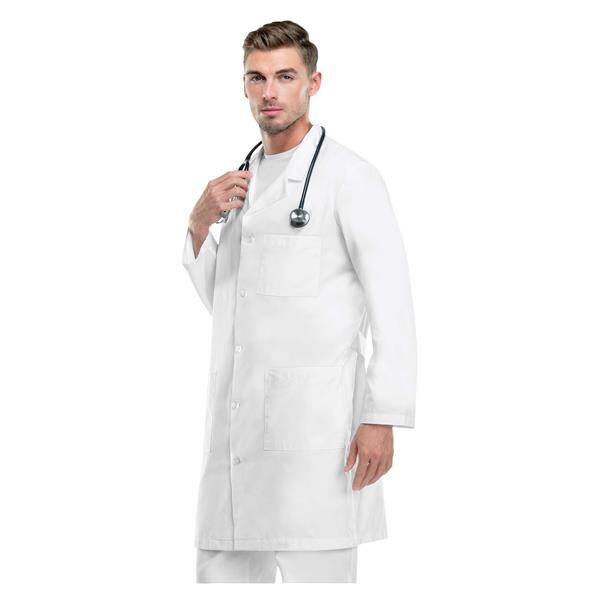 BATA MÉDICA HOMBRE POPELINA BLANCA XL 1U - CHEROKEE