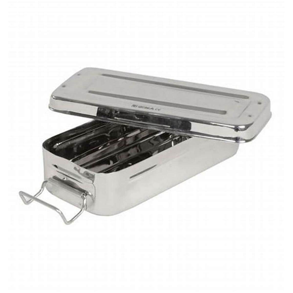 CAJA ACERO INOXIDABLE 20X10XH4,5CM CON ASAS GIMA