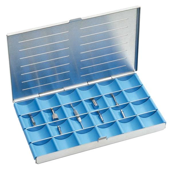 CAJA / CASSETTE CLASIFICAR Y ESTERILIZAR INSTRUMENTAL 24 COMPARTIMENTOS GRIS 1U - NICHROMINOX
