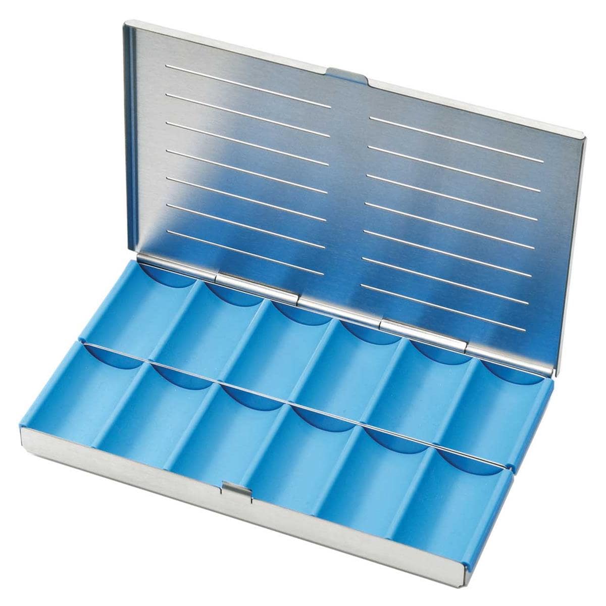 CAJA / CASSETTE CLASIFICAR Y ESTERILIZAR INSTRUMENTAL 12 COMPARTIMENTOS GRANDE 1U - NICHROMINOX