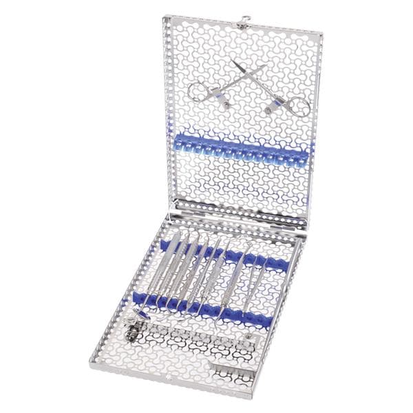 CAJA / CASSETTE PARA ESTERILIZAR INSTRUMENTAL 13 INSTRUMENTOS AZUL HU FRIEDY - HU-FRIEDY