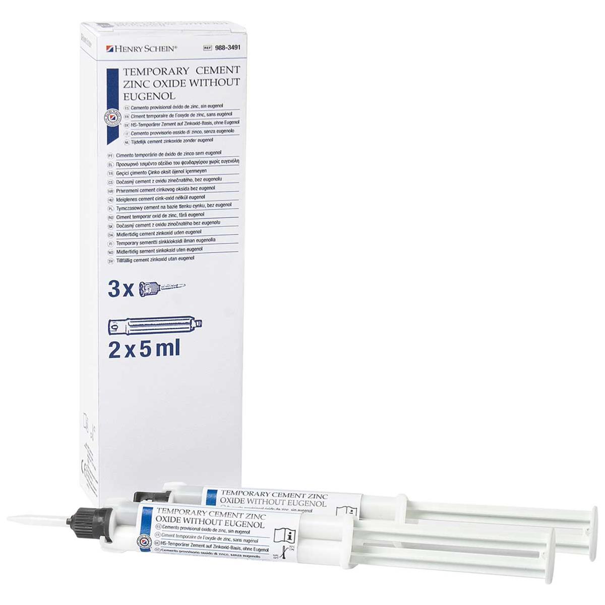 CEMENTO TEMP OXIDO DE ZINC SIN EUGENOL 2X5ML - HENRY SCHEIN