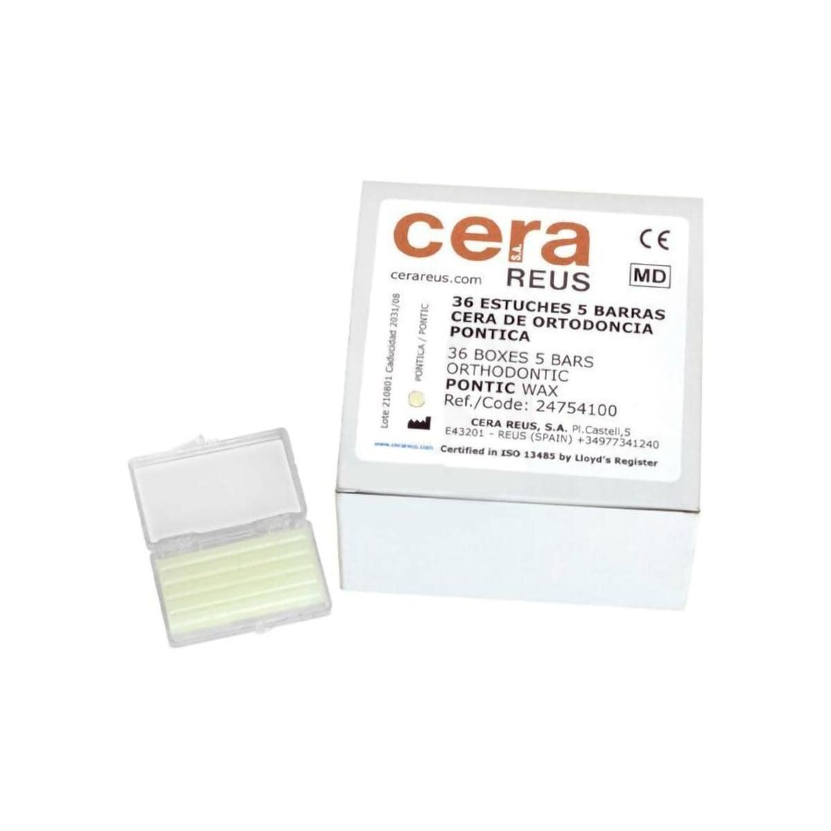 CERA ORTODONCIA PONTICA COLOR DIENTE 36 CAJAS X 5U - REUS