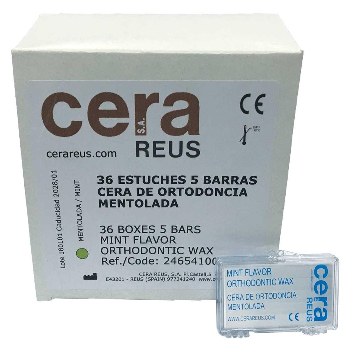 CERA DE ORTODONCIA MENTOLADA 36 CAJAS X 5U - REUS