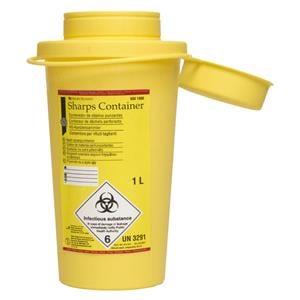 CONTENEDOR AMARILLO DE AGUJAS Y PARA OBJETOS PUNZANTES 1L 1UD - HENRY SCHEIN