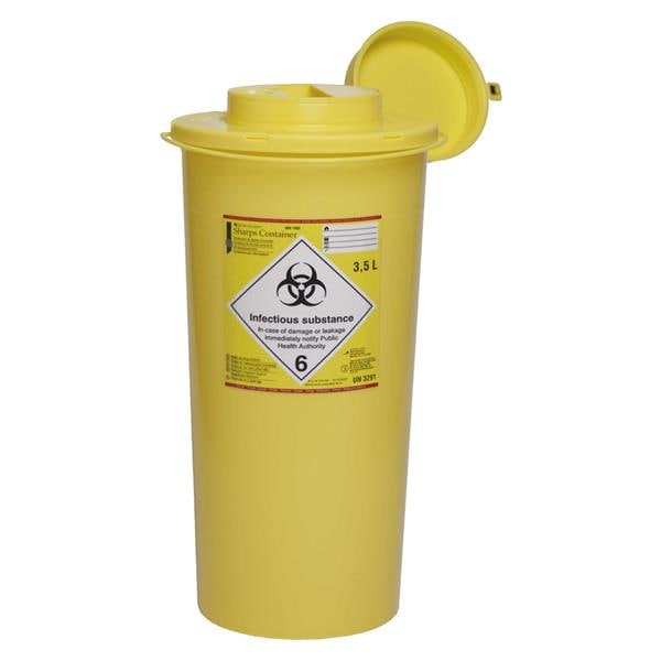 CONTENEDOR AMARILLO DE AGUJAS Y PARA OBJETOS PUNZANTES 3,5L 1UD - HENRY SCHEIN