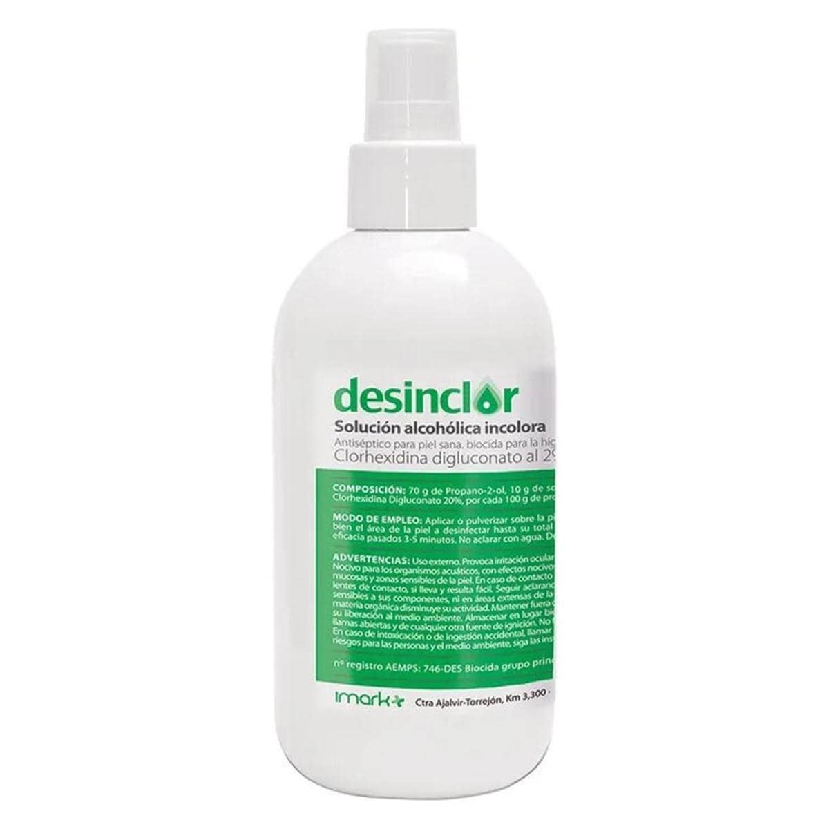 DESINCLOR 2% SOLUCIÓN ALCOHÓLICA INCOLORA SPRAY 250ML IMARK