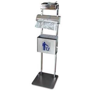 DISPENSADOR SOPORTE GEL/GUANTES C/PAPELERA NEGRO