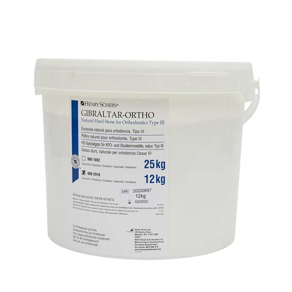 ESCAYOLA PARA ORTODONCIA GIBRALTAR ORTHO SUPERWHITE 12KG - HENRY SCHEIN