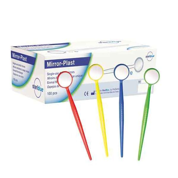 ESPEJOS DENTALES USO UNICO SURTIDO COLORES 100U - STERIBLUE
