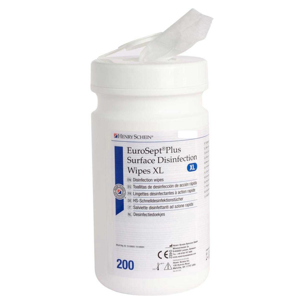 EUROSEPT PLUS TOALLITAS DESINFECTANTES XL BOTE 200U - HENRY SCHEIN
