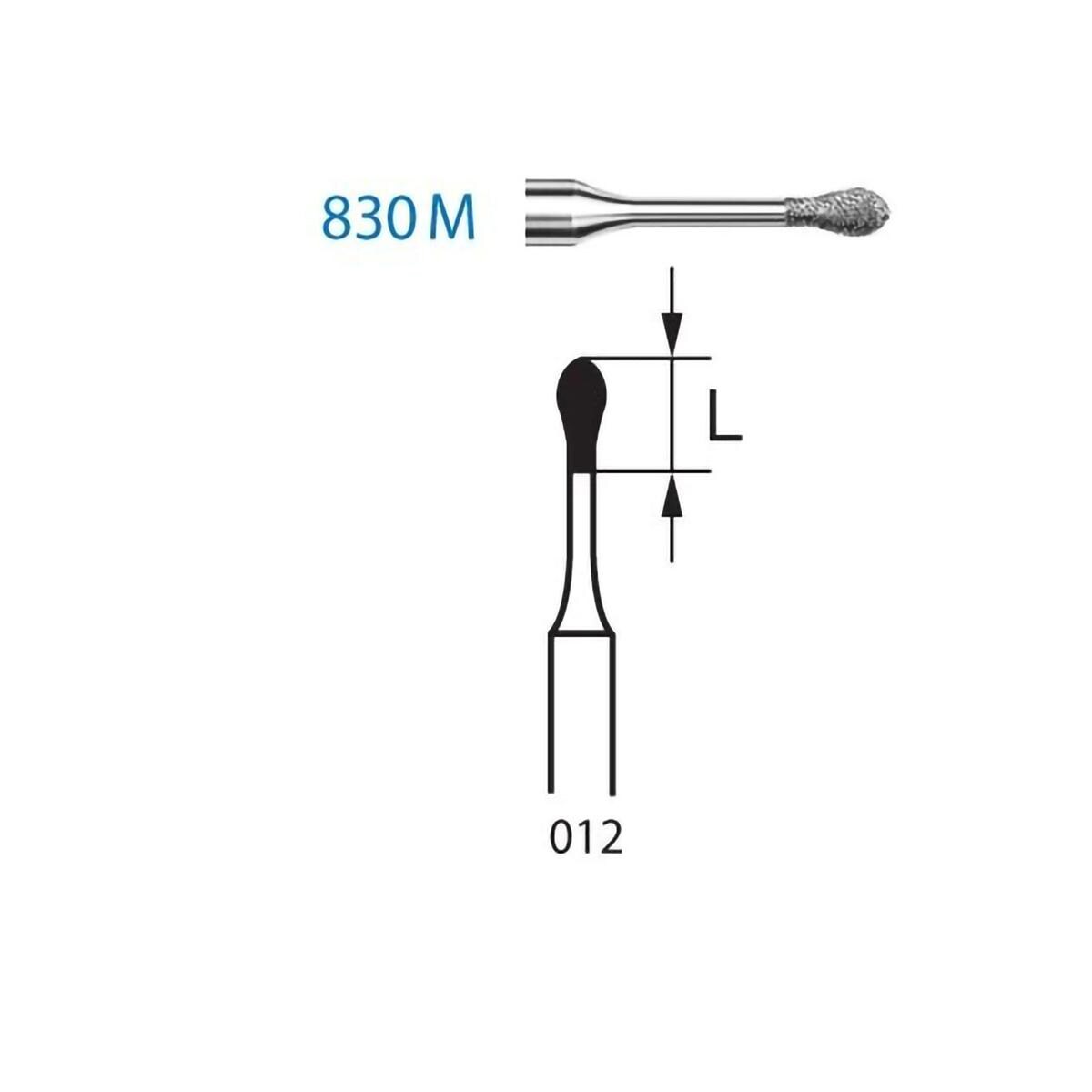 FRESA DIAMANTE FG 830M 313 012 MICRODONTOLOGIA 5U - KOMET
