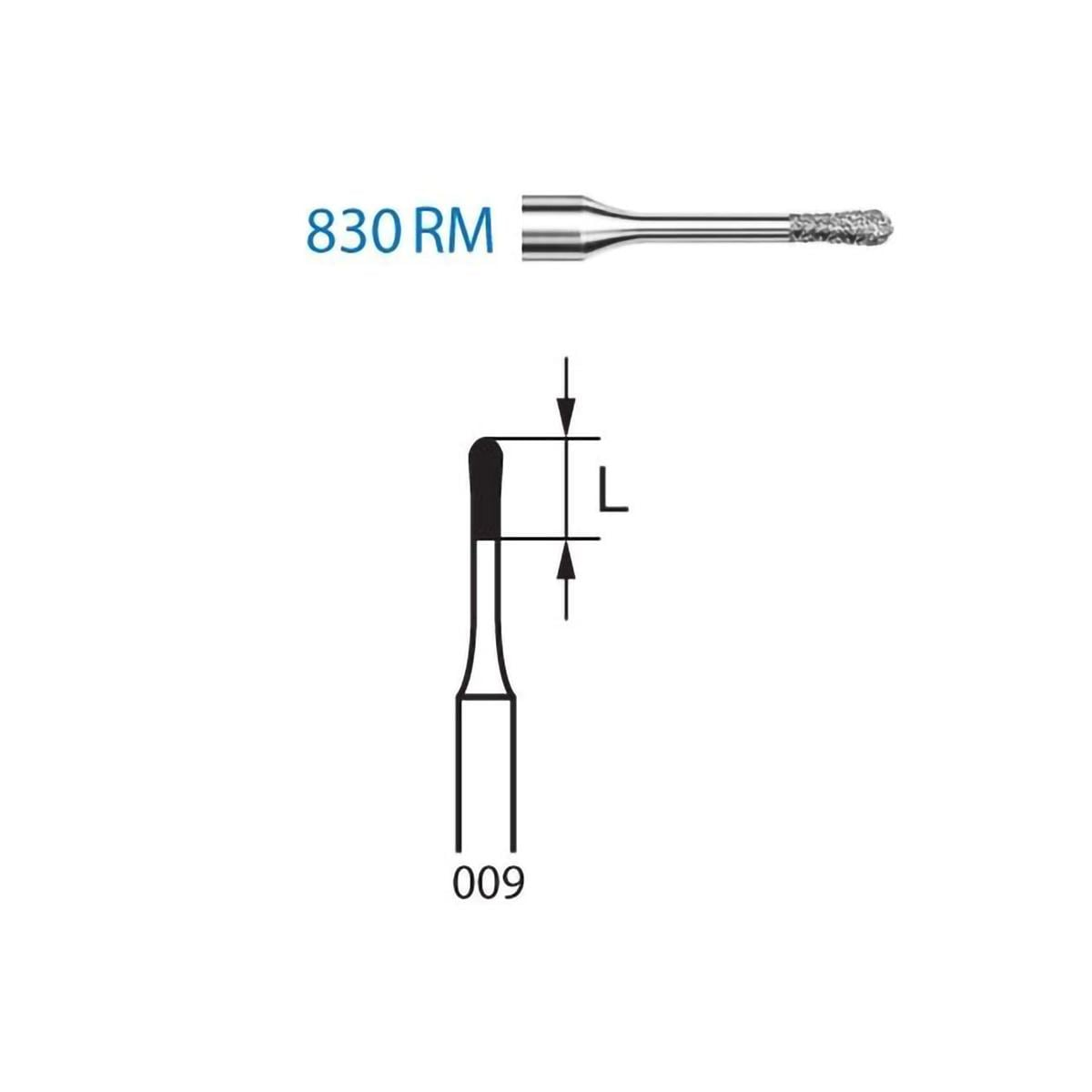 FRESA DIAMANTE FG 830RM 313 009 MICRODONTOLOGIA 5U - KOMET