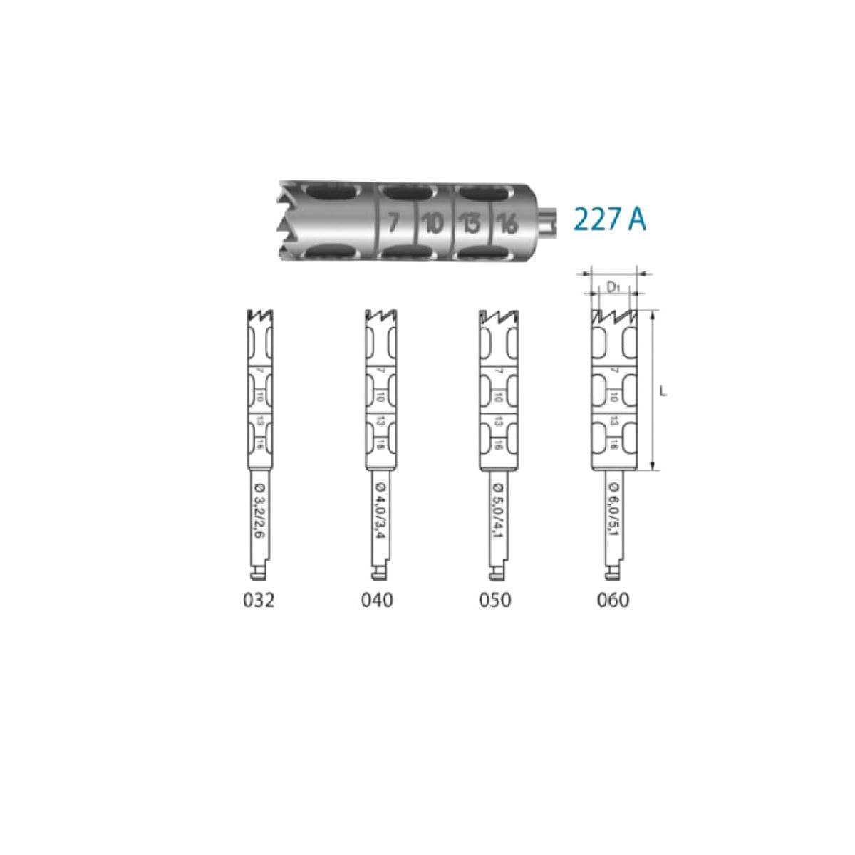 FRESA TREPANO IMPLANTES ESTÉRIL CA 227A 204 060 1U - KOMET