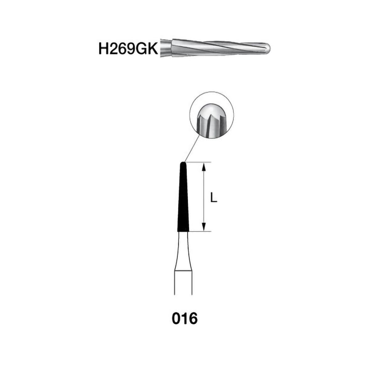 FRESA TUNGSTENO FG H269GK 314 016 ENDODONCIA 5U - KOMET