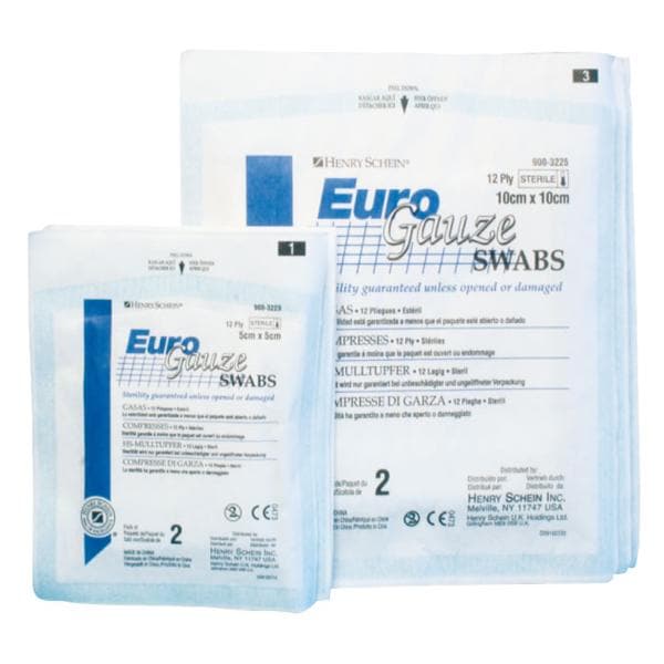 GASAS EURO GAUZE ESTÉRILES 10X10CM 50UD - HENRY SCHEIN