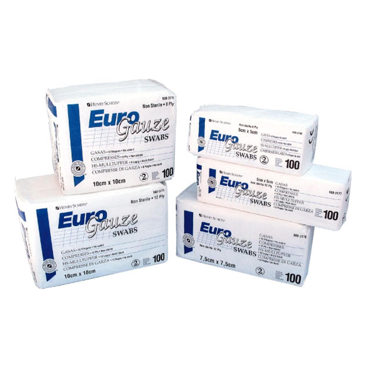 GASAS EURO GAUZE NO ESTÉRILES 12PLY 10X10CM 100UD - HENRY SCHEIN