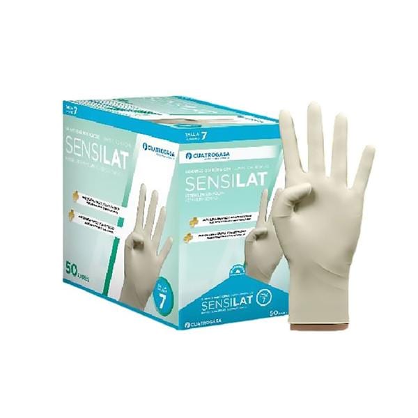 GUANTES EXAMEN LÁTEX ESTÉRIL SENSILAT T 6 50 PARES - 4GASA