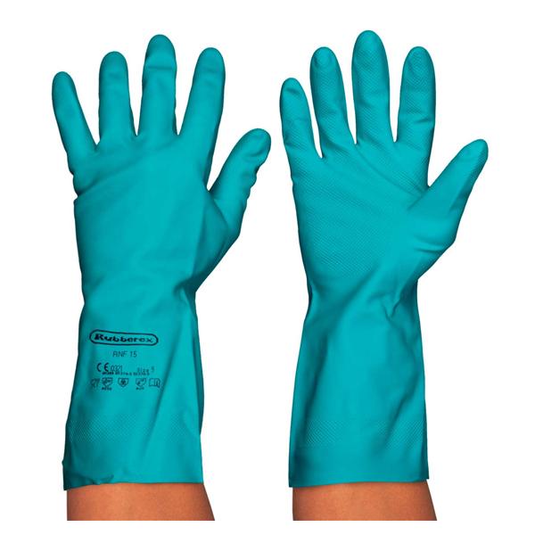 GUANTE NITRILO QUIMICO VERDE M 12PARES RUBBEREX